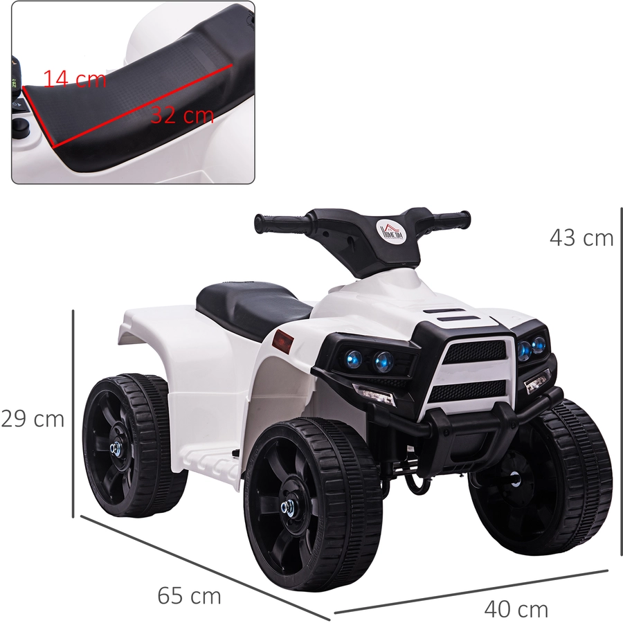HOMCOM Elektroquad für Kinder mit Vorwärts - und Rückwärtssteuerung schwarz, weiß