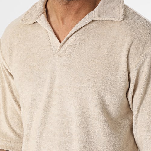 Ensemble Polo Manches Courtes Et Pantalon Jogging Beige