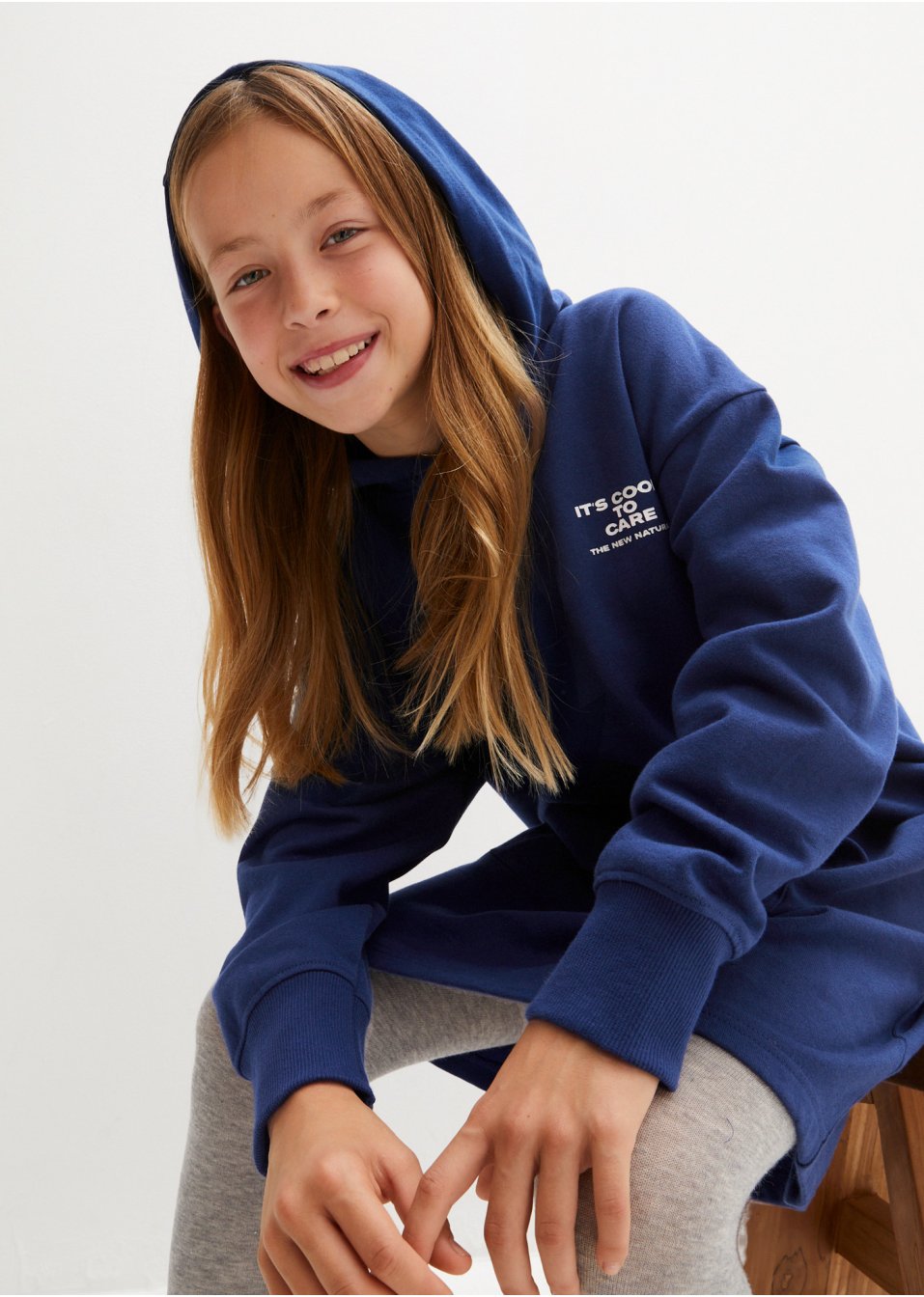 Robe sweat fille à capuche