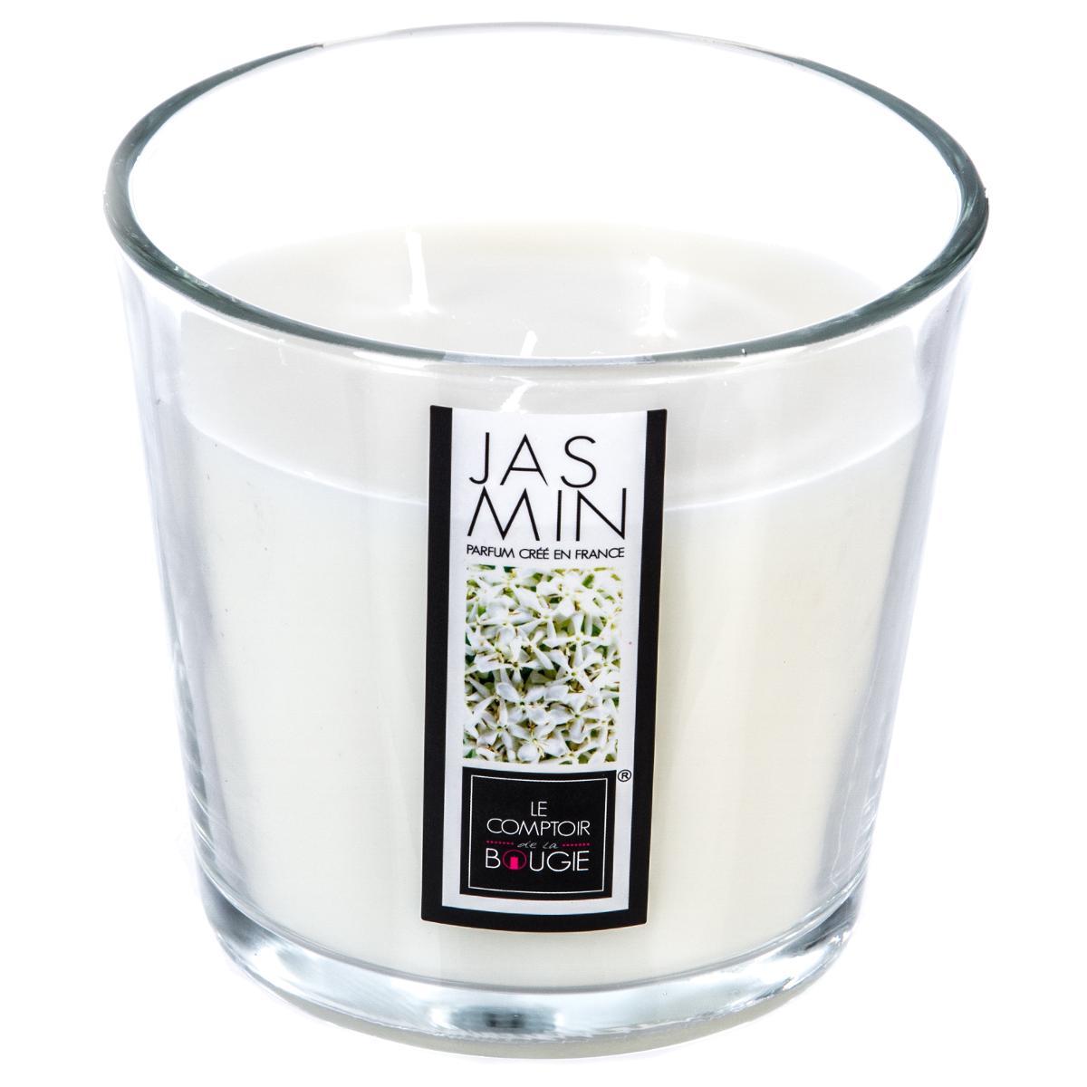 BOUGIE PARFUMEE VERRE EVASE 500G JASMIN