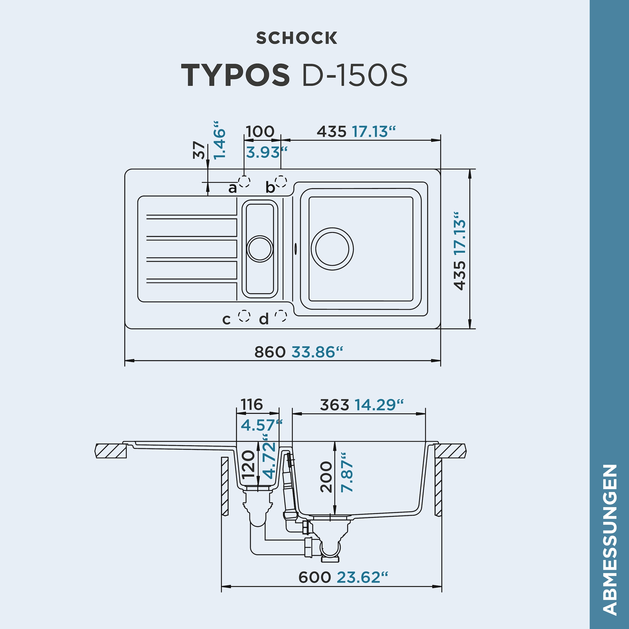 Schock Granitspüle »Typos DS« mit Restebecken