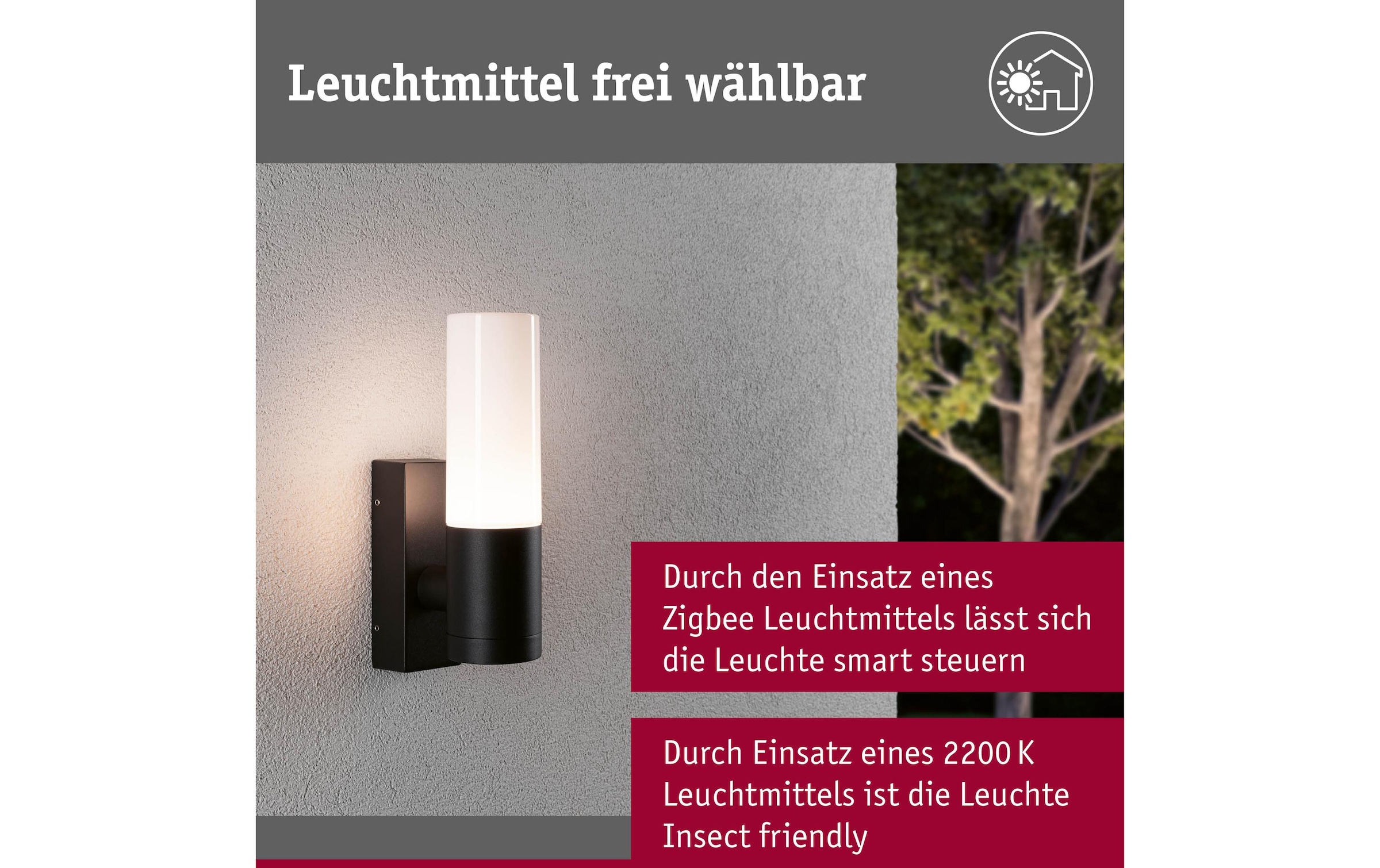 Paulmann LED Wandleuchte »Tralia E27 10« E27 Warmweiss