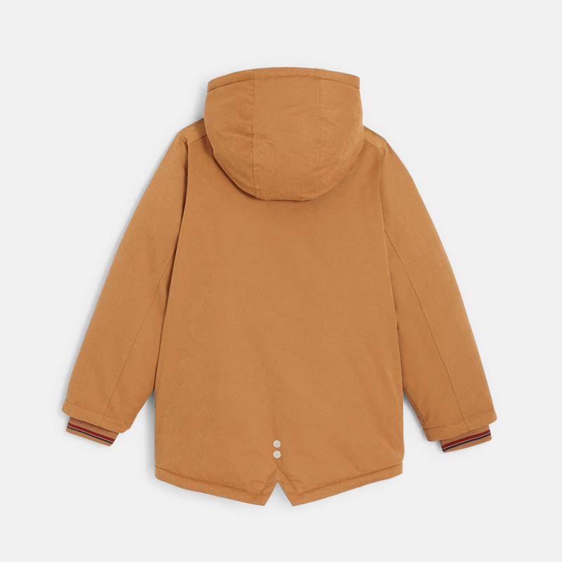 Parka doublée en moumoute sherpa marron garçon