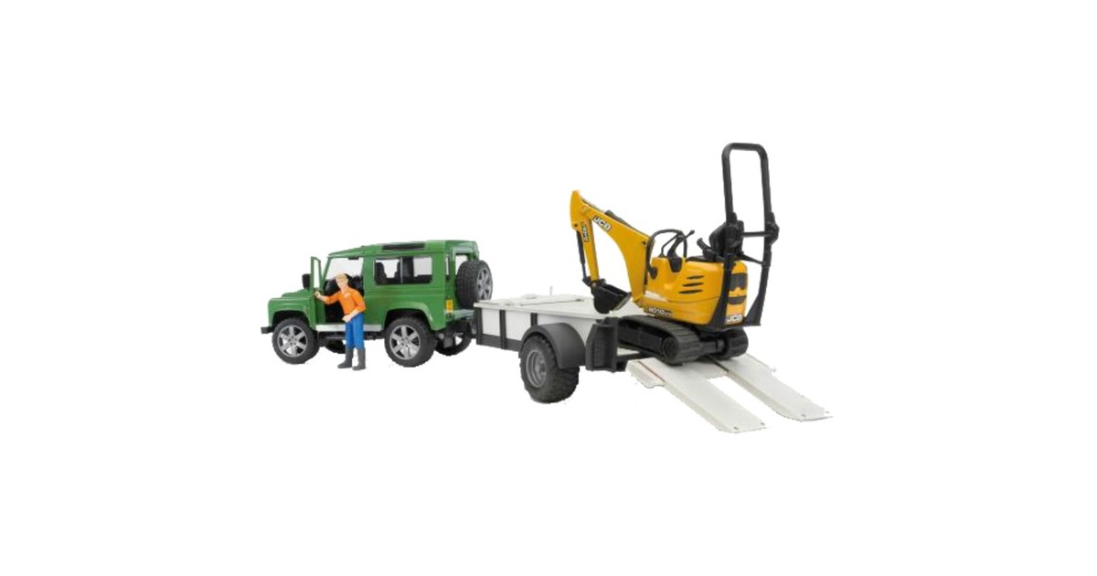 bruderLand Rover Defender met CB 8010 CTS-micrograafmachine Modelvoertuig  (02593)
