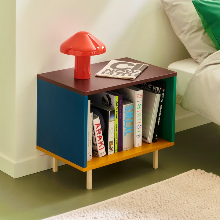 HAY - Colour Cabinet Schrank mit Glastüren, 130 x 75 cm, mehrfarbig (freistehend)