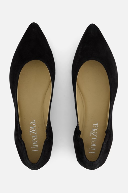 Linea Zeta Ballerina's zwart Suede