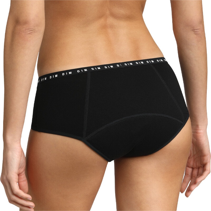Shorties menstruels en coton bio - Flux abondants - 1 unité - Noir