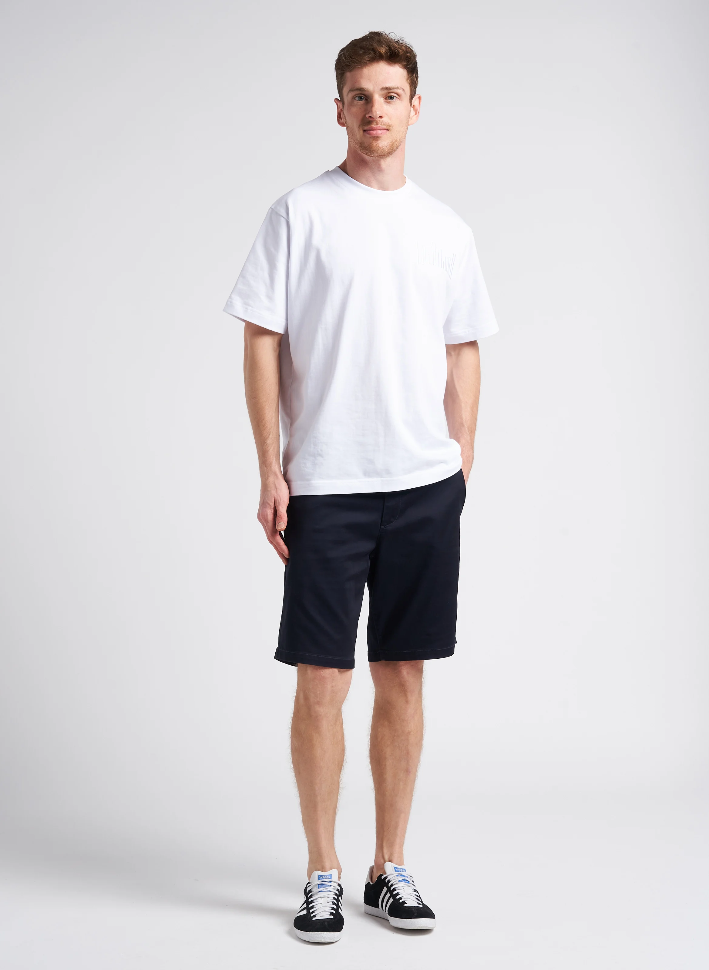 Short en coton mélangé| Bleu