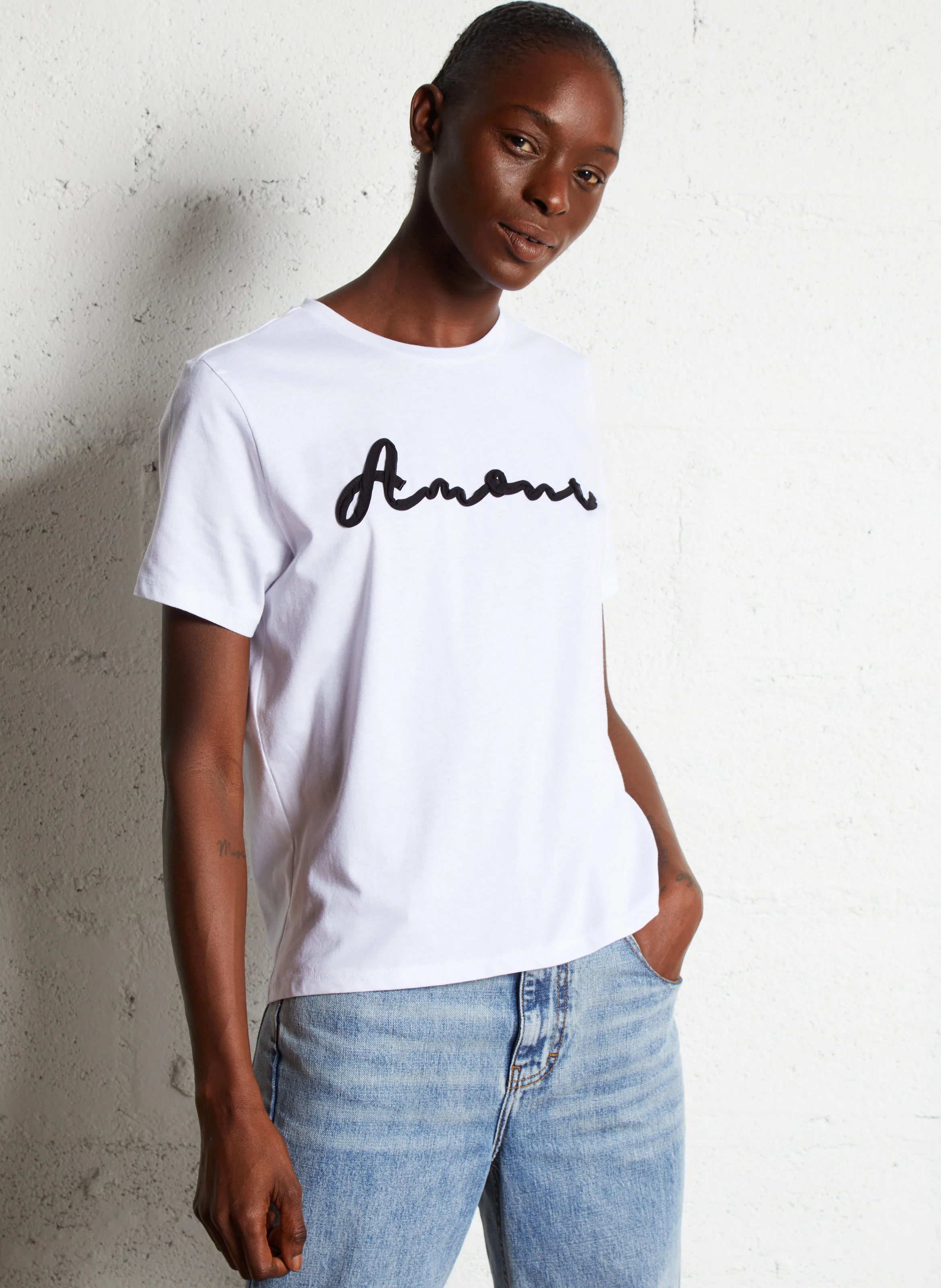 TAME - Tee-shirt col rond en coton | Blanc
