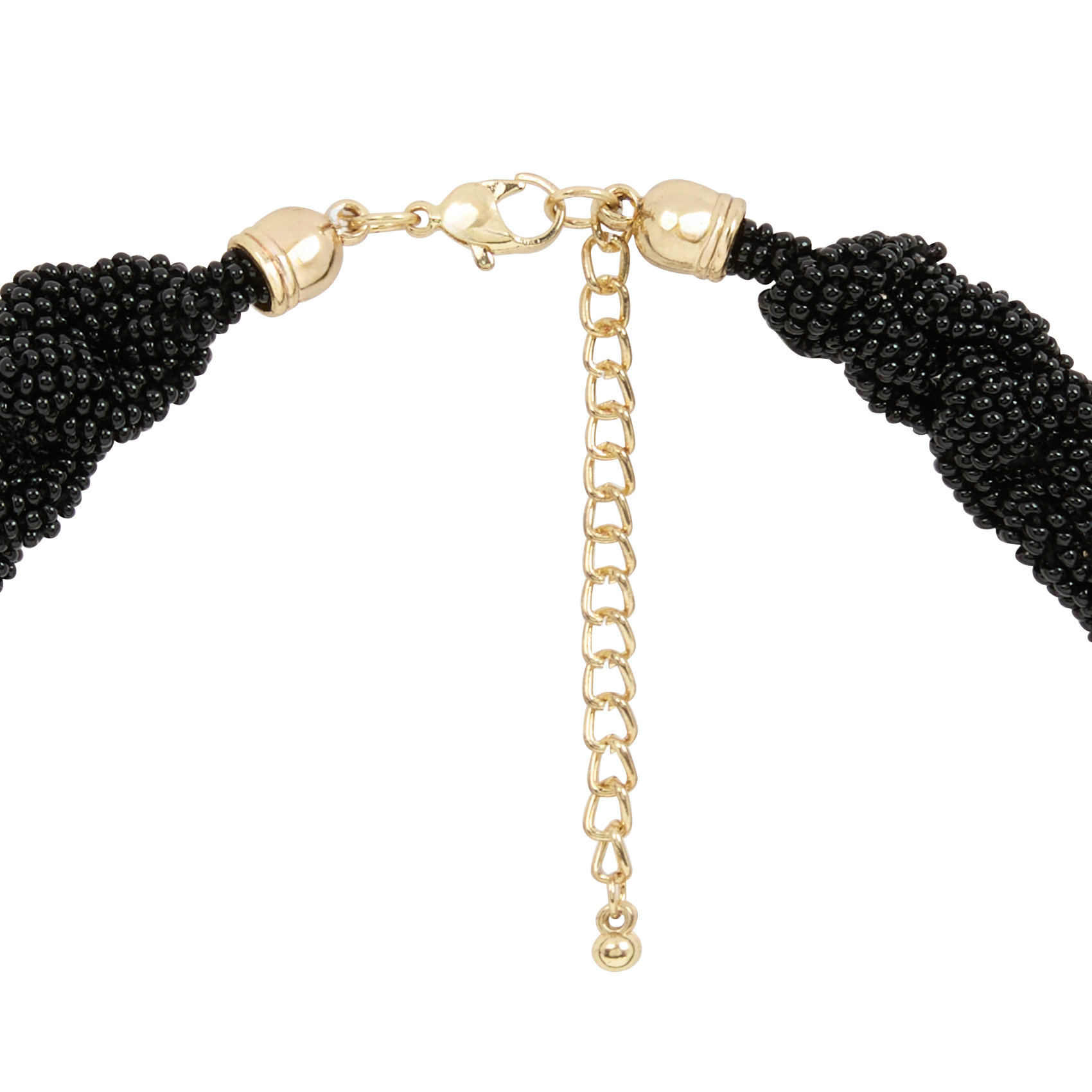 ALIYA - Collier tresse en perles de verre tissées | Noir