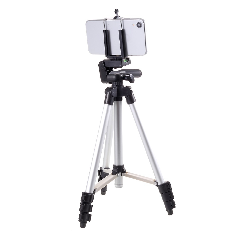 (102cm) Aluminium Tripod Dreibein Stativ Halterung für Handys / Smartphones (Breite 53-87mm) - Schwarz / Silber