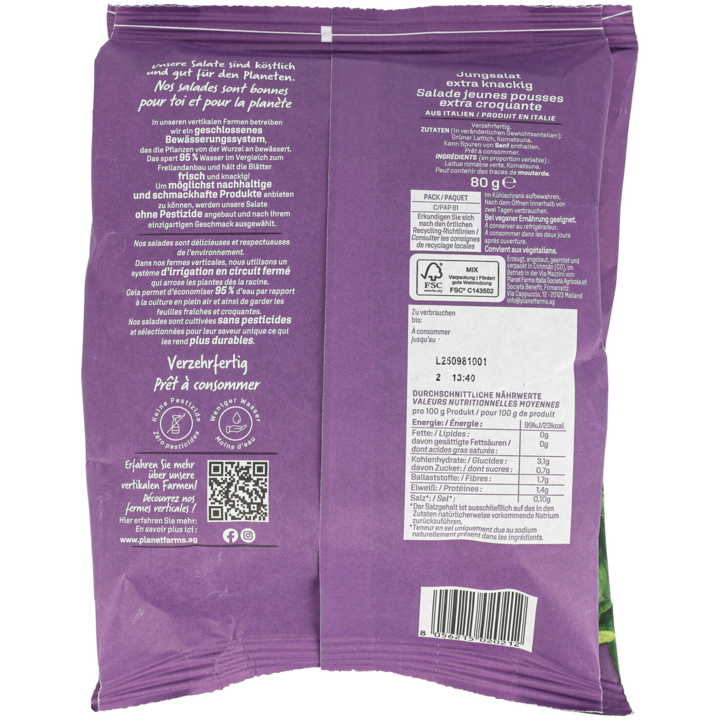 Planet Farms Jungsalat knackig -