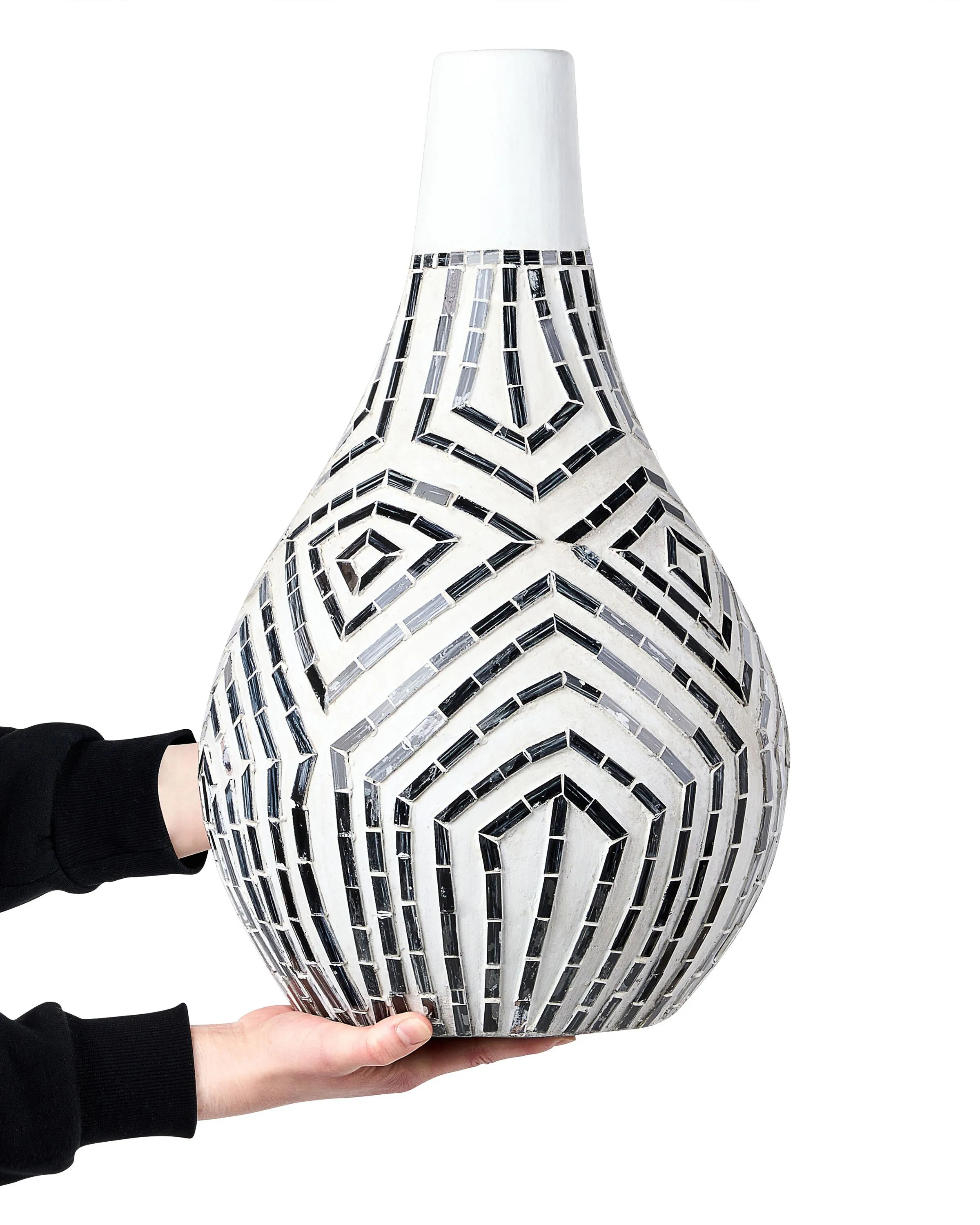 Decoratieve vaas OMBILIN Keramiek 50 cm Wit