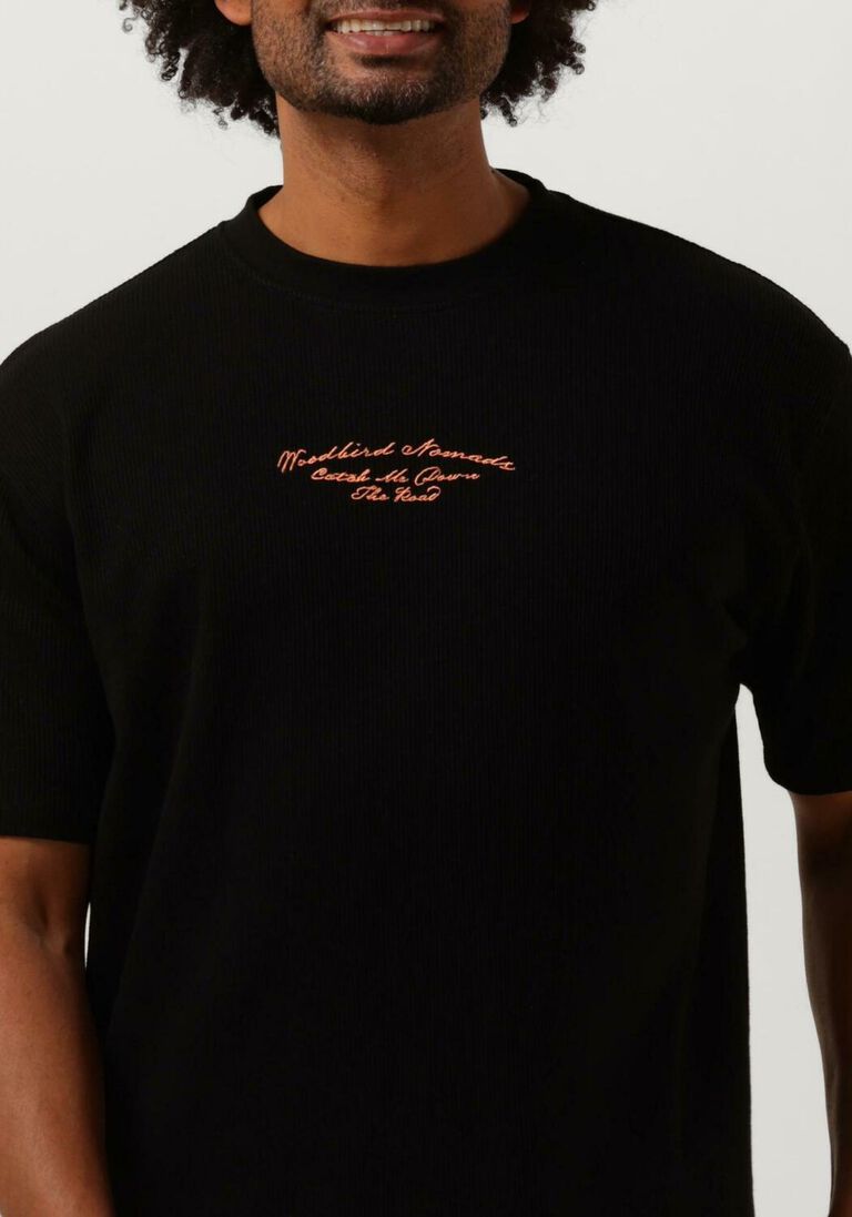 WOODBIRD zwarte woodbird t-shirt cole road tee