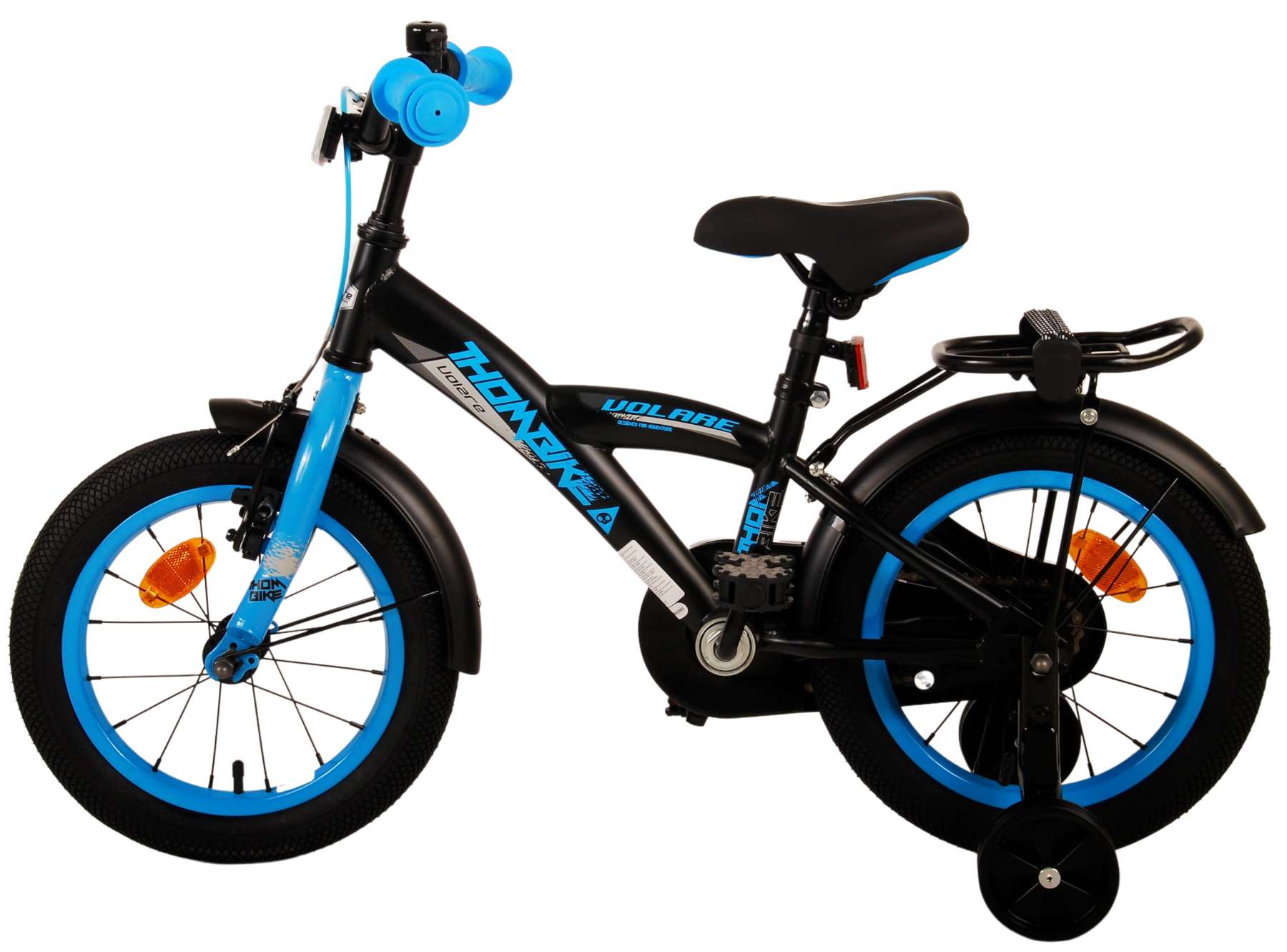 TPFSports Thombike Kinderfahrrad - Jungen - 14 Zoll - Rücktritt + Handbremse - Schwarz/Blau
