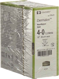 DERMALON 45 cm blau 4-0 C-13, 36 Stück