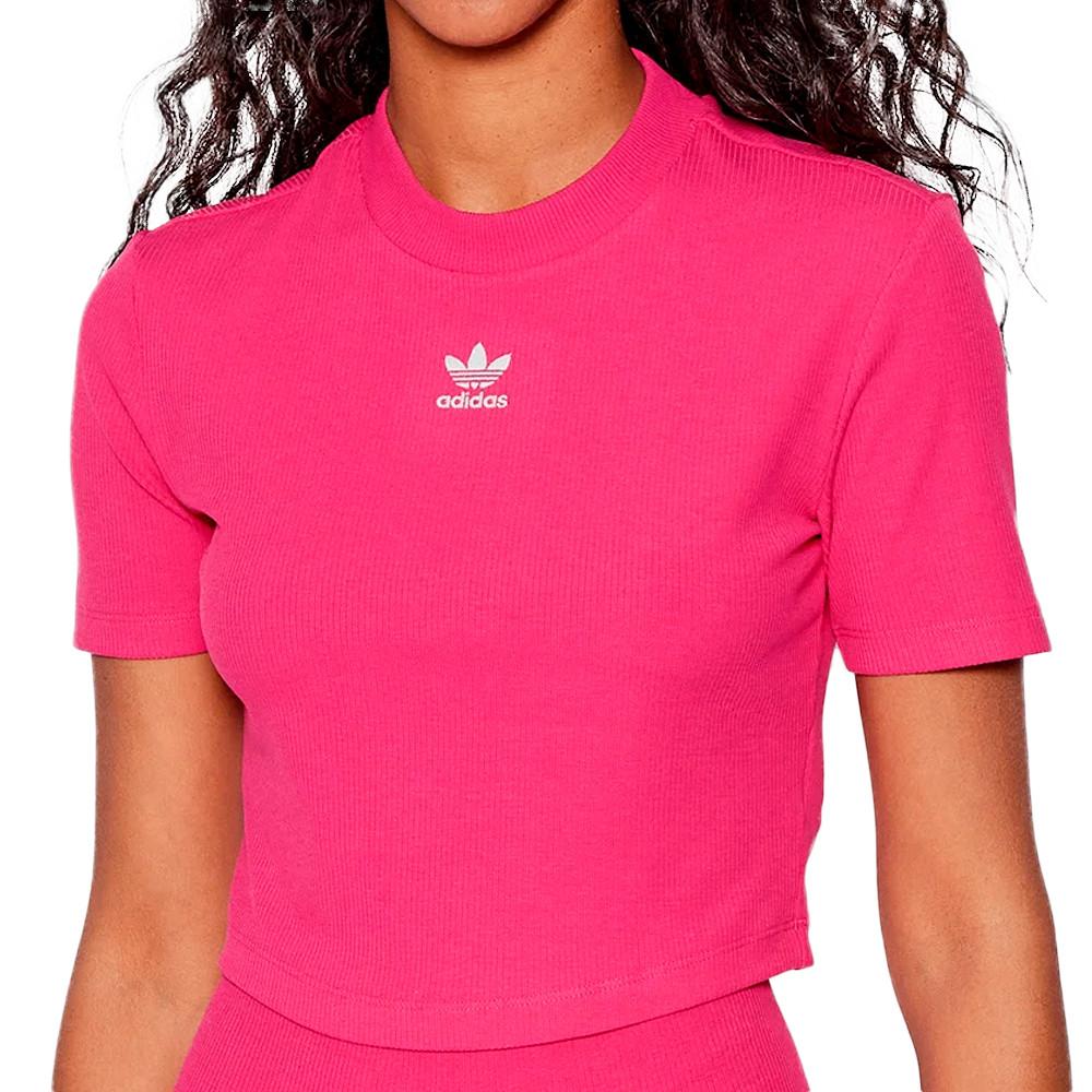 Adidas T-shirt Rose Femme Adidas Crop HG6165