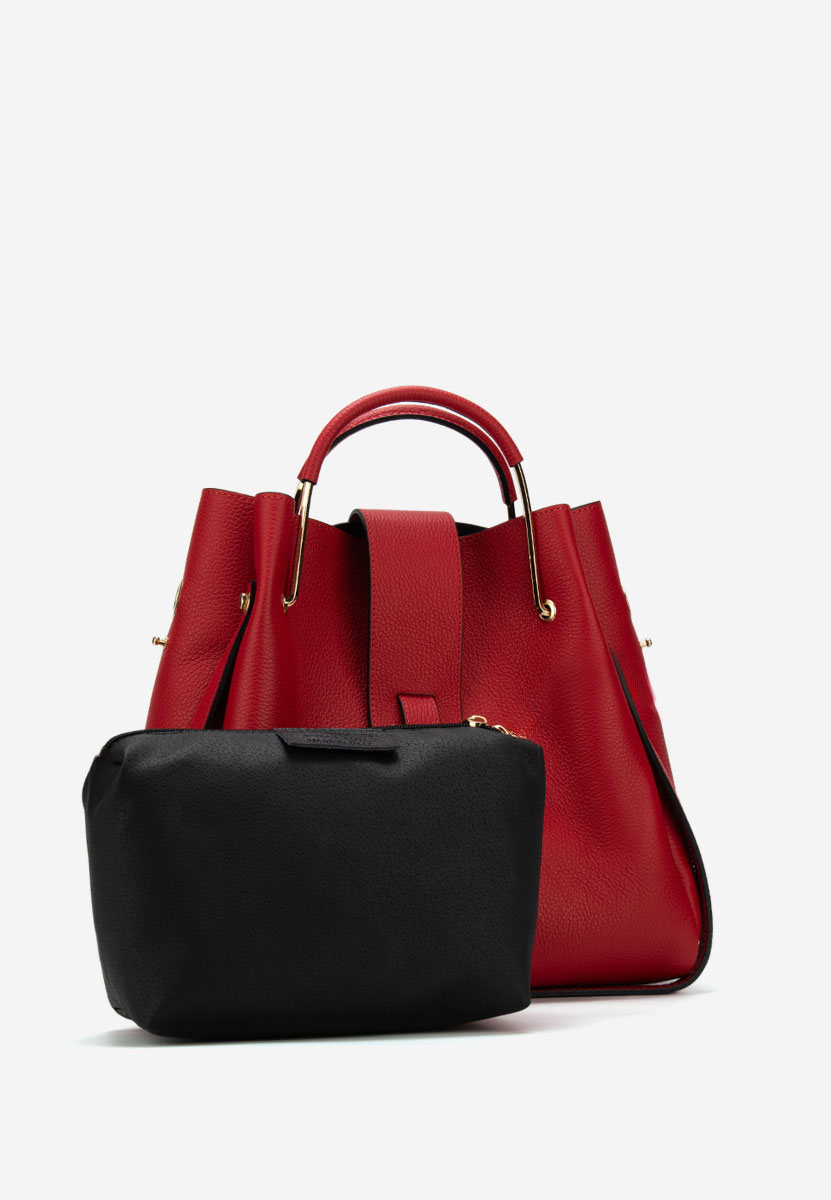 Sac en cuir naturel rouge Acassia