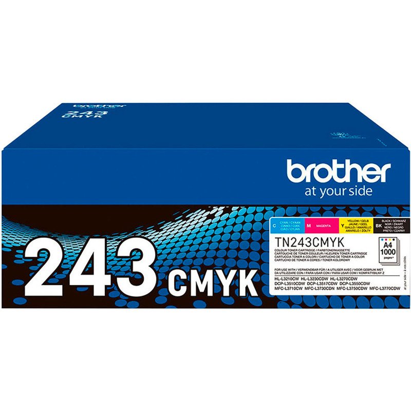 Brother TN243 Pack 4 toners 1 noir + 3 couleurs pour imprimante laser