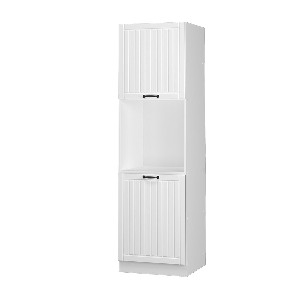 Vicco Herdumbauschrank Küchenschrank Küchenmöbel Fame-Line Landhaus Weiß 60 cm Küche Einbauküche Blende Herdschrank Hochschrank Küchenzeile Drehtür Einlegeboden