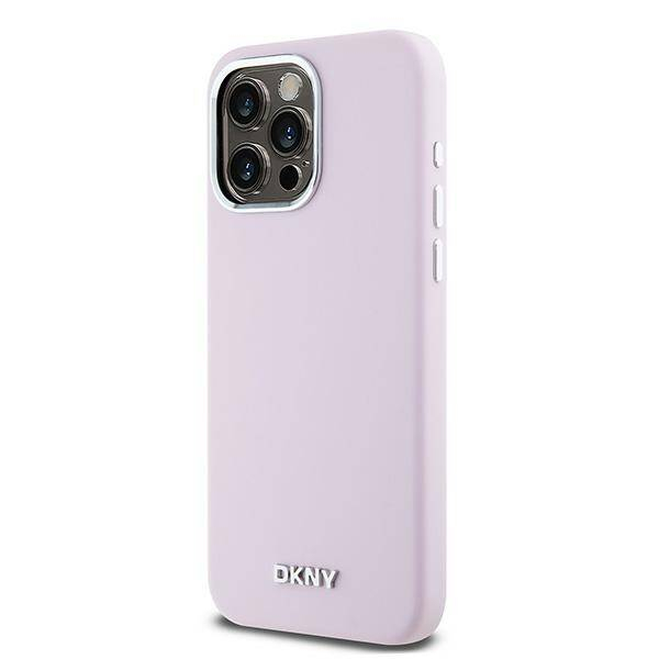 iPhone 14 Pro Max MagSafe Silikon Hülle Case Metal Logo (DKHMP14XSMCHLP) - Rosa