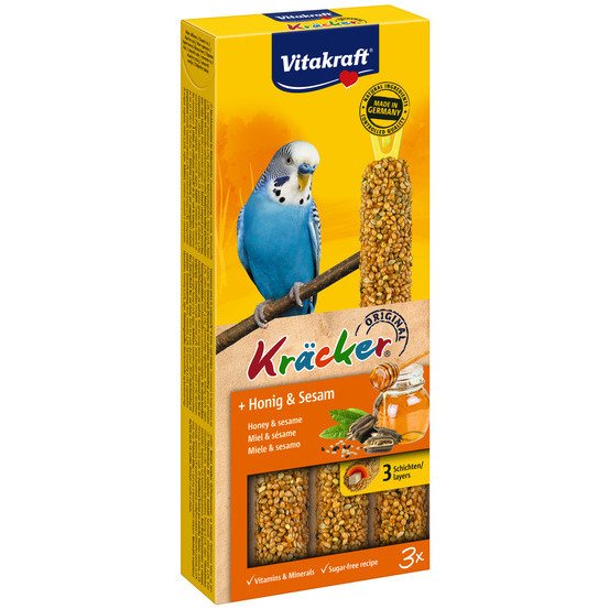 Friandise Kräcker stick au miel pour perruches - Lot de 3 - 93 g