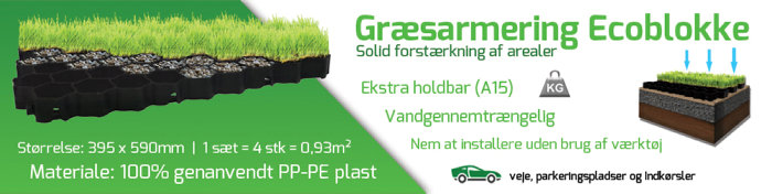 Græsarmering ecoblokke 395 x 590 mm
