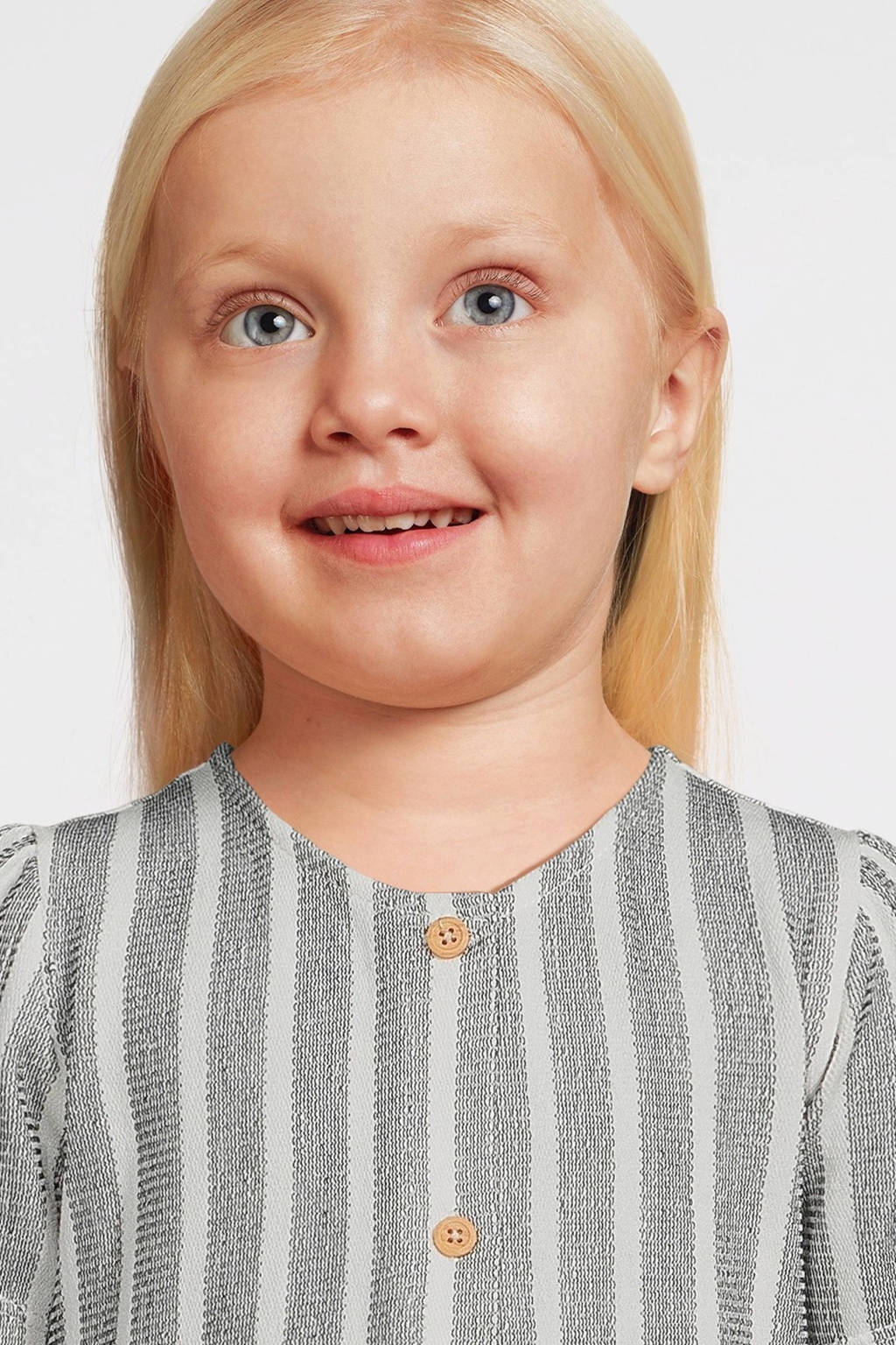 NAME IT gestreepte A-lijn jurk NMFFREDERIKKE donkerblauw/wit