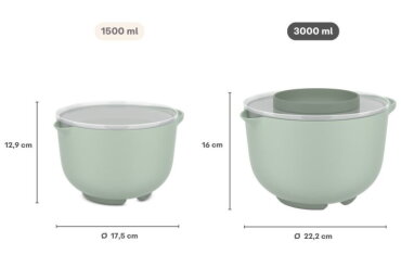 Beslagkom met spatdeksel Chef It 3000 ml  - Nordic sage