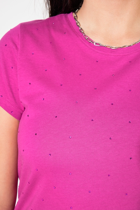 T-Shirt, Classic Shape, Glitzersteinchen