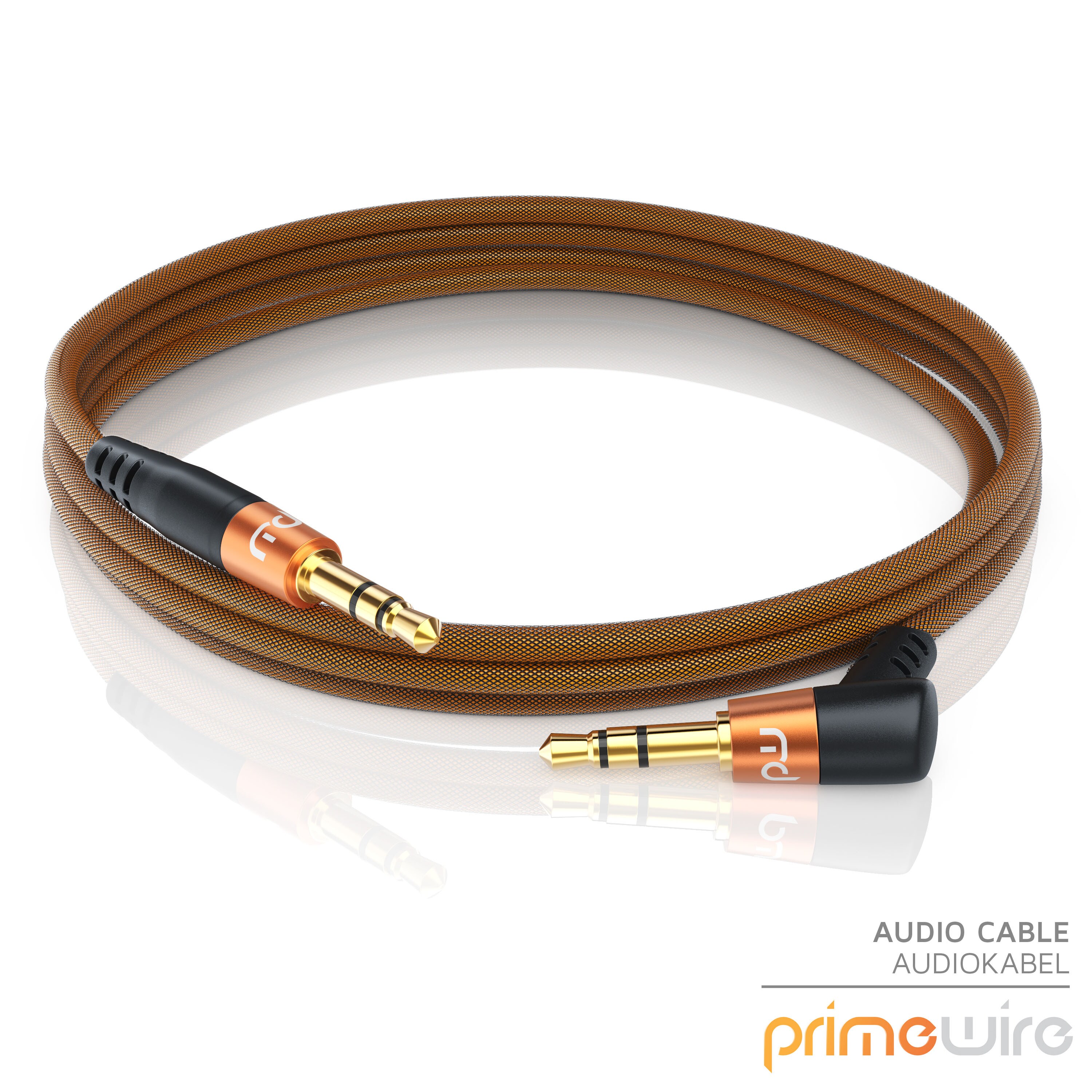 Primewire AUX Audio-Kabel, 3,5-mm-Klinke, gewinkeltes HiFi Stereo Klinkenkabel / Verbindungskabel - 2m