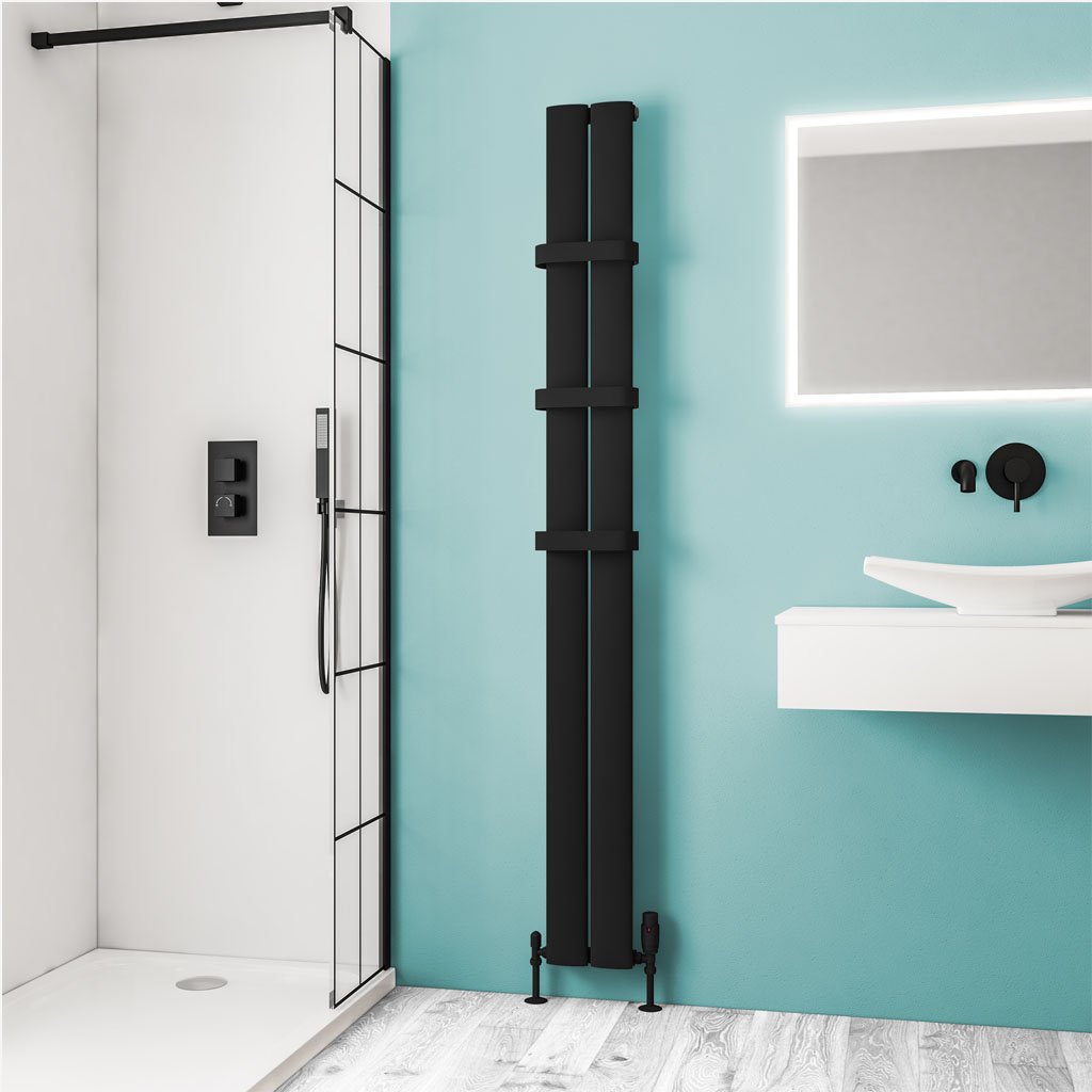 Eastbrook Malmesbury radiator 20x180cm aluminium 544W zwart mat
