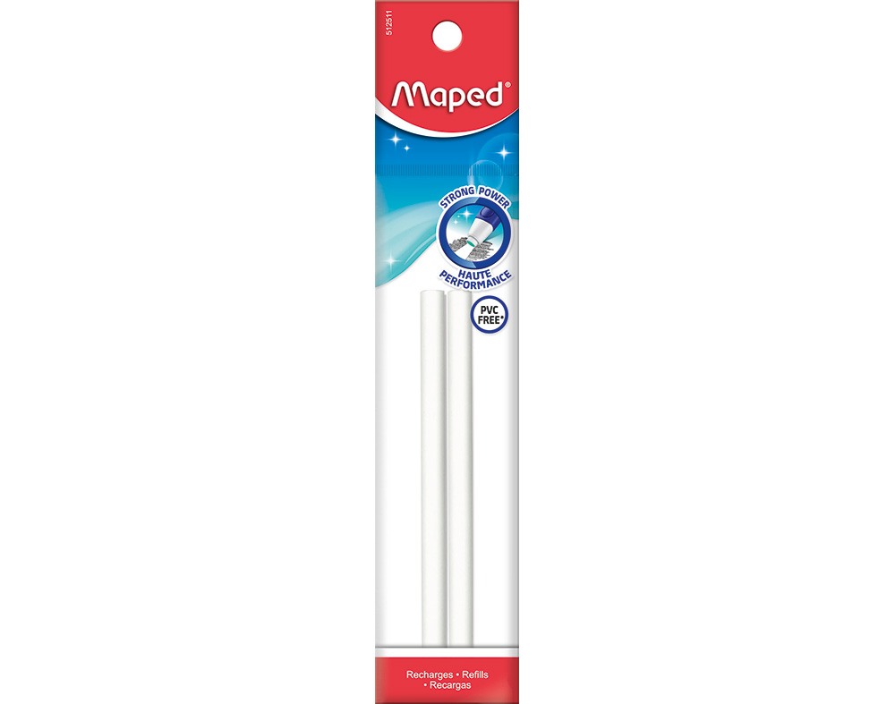 RECARGA PARA CANETA BORRACHA GOM PEN MAPED BRANCO 2 UNIDADES
