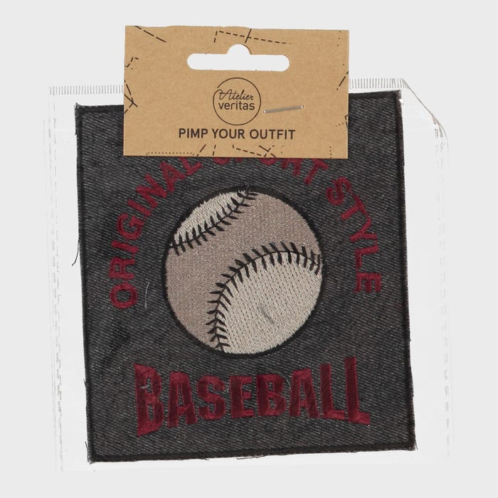 Atelier Veritas-Denim patch met baseball 10x11cm