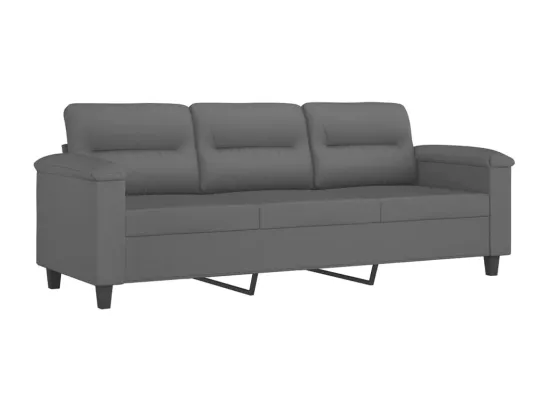 Ensemble de canapés 3 pièces coussins Gris foncé Tissu microfibre