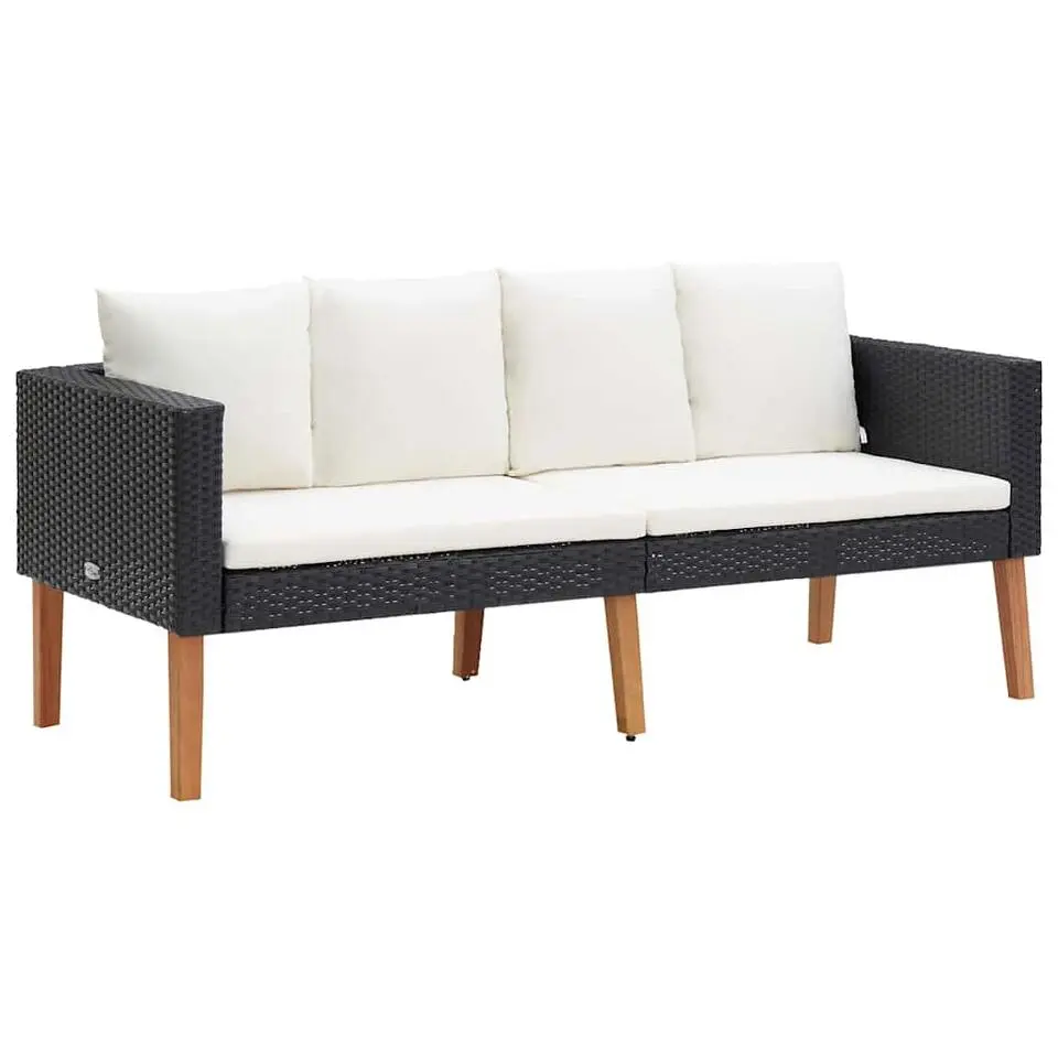 vidaXL - Tuinbank - Zwart - Poly rattan