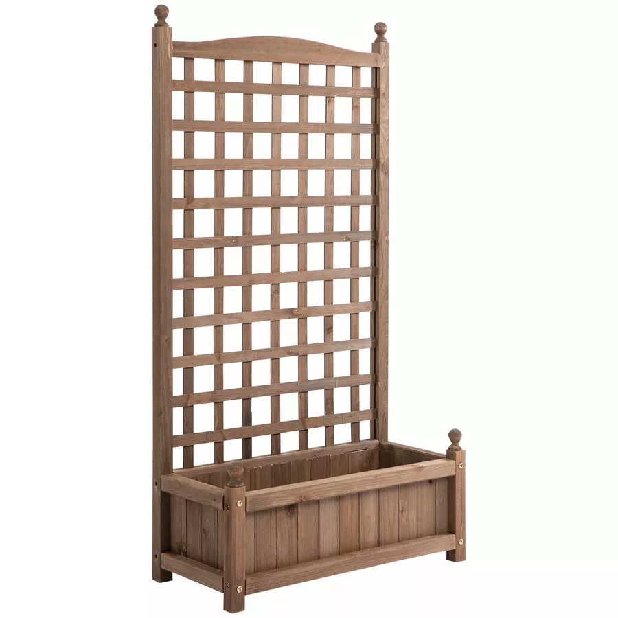Outsunny Rankkasten im Spalierrahmen-Design dunkelbraun