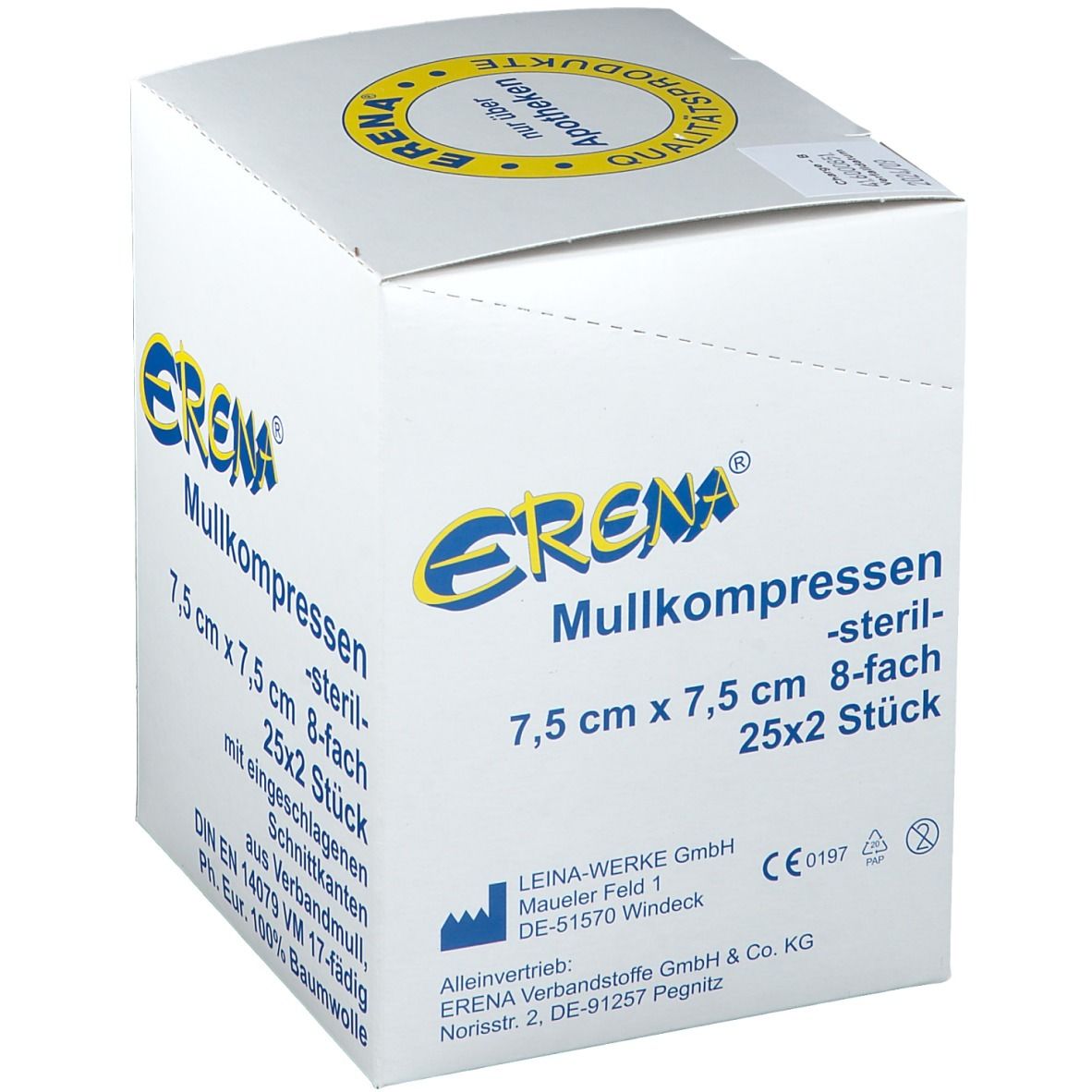 Erena® sterile Mullkompressen .7,5 x 7,5 cm 8-fach