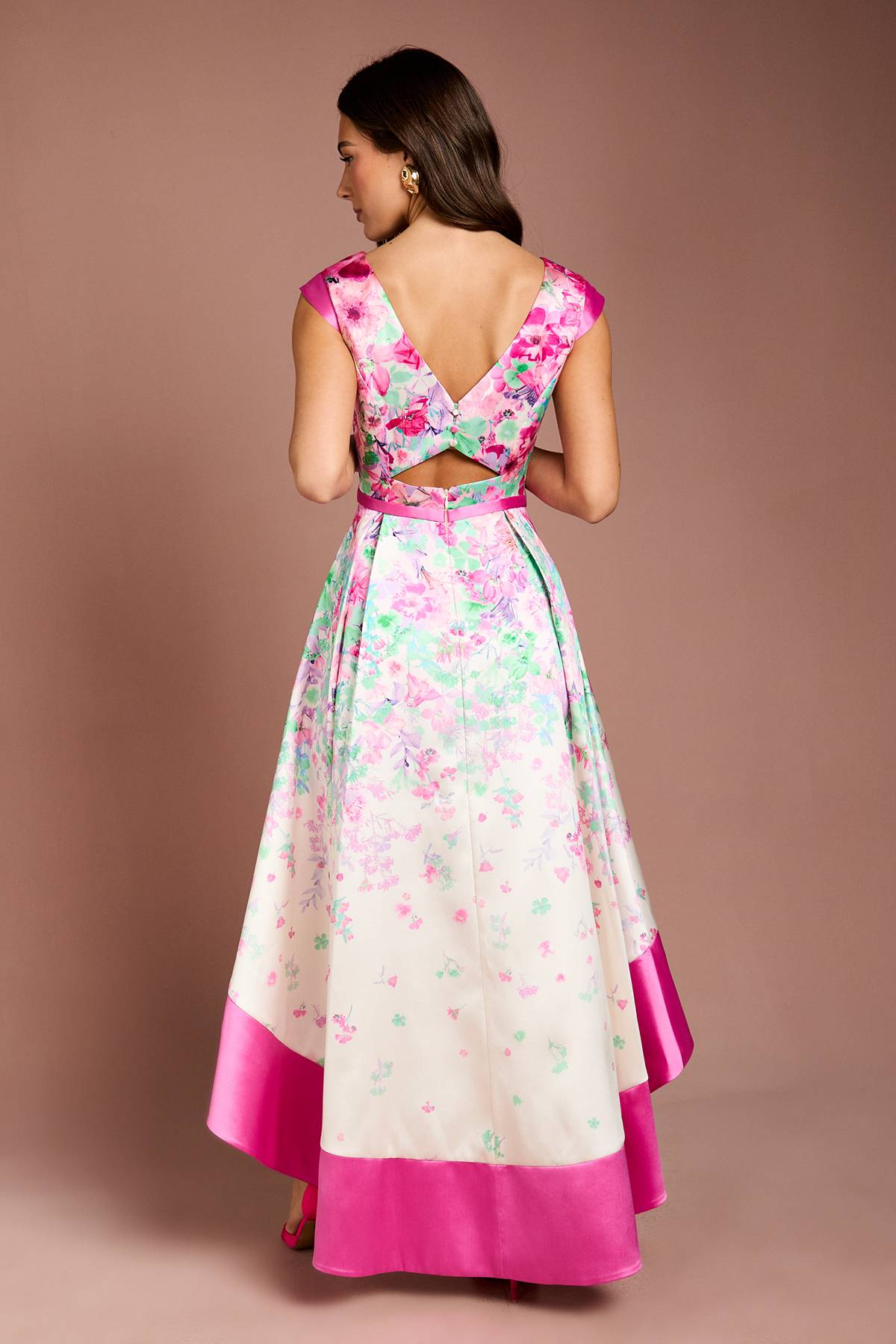 Coast Robe Midi Imprimée Florale En Sergé À Ourlet Asymétrique