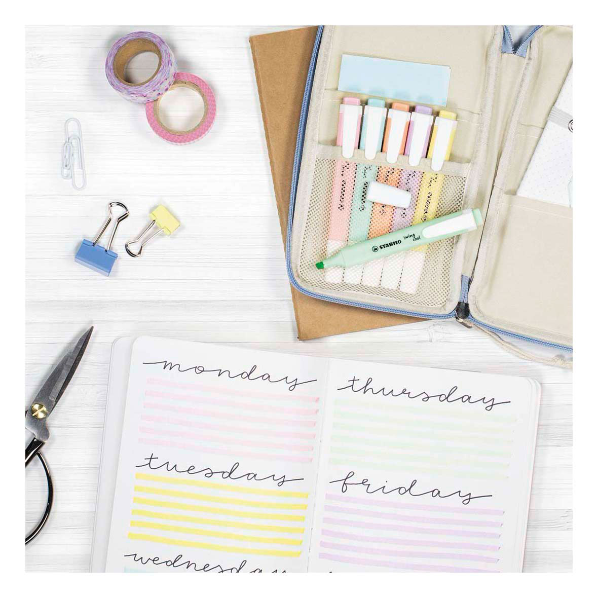 STABILO swing coolPastel - Markeerstift - Set Met 4 Stuks