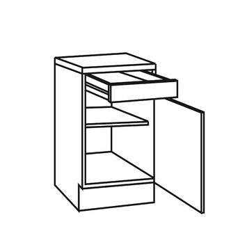 Optifit Klassik60 onderkast met 1 deur en 1 lade 84,8(h) x 30(b) x 55,5(d) cm met werkblad
