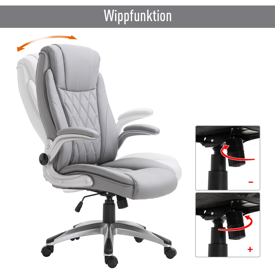 Vinsetto Bürostuhl mit Wippfunktion grau