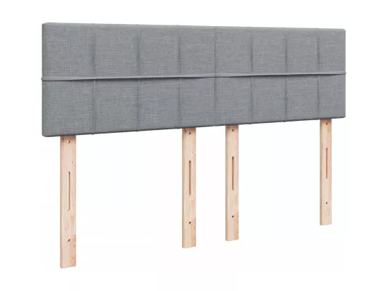 Sommier à lattes de lit avec matelas Gris clair 140x190cm Tissu