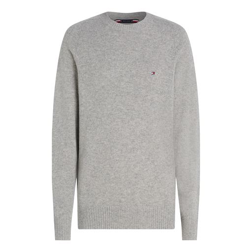 Tommy Hilfiger Lambswool Crew Neck Pullover, Light Grey Heather, XL