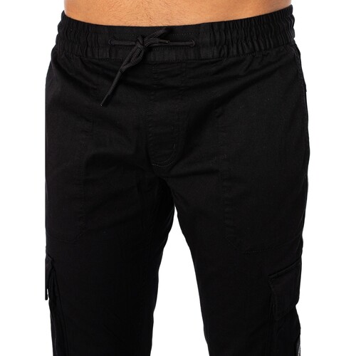 Calvin Klein Jeans - Pantalones Pitillo Cargo Lavados Negro