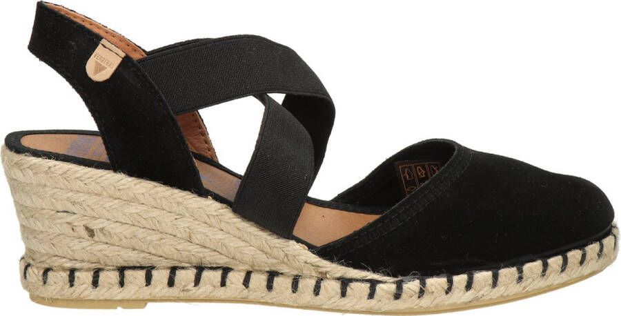 Verbenas Mila Serraje suède espadrilles zwart