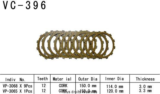 Kyoto - Disques garnis d'embrayage VC396