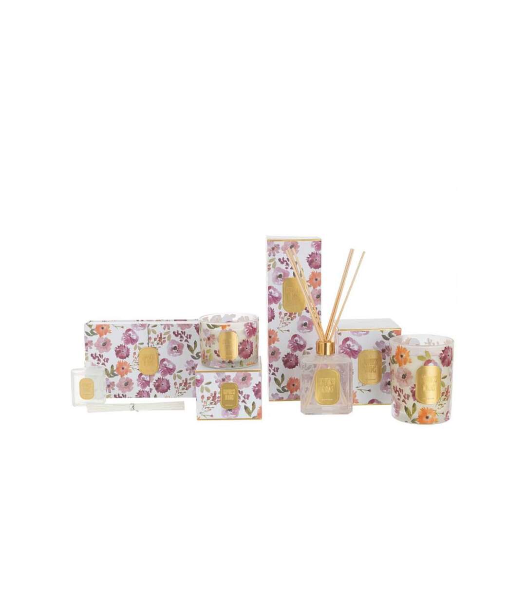 Paris Prix - Bougie Parfumée happiness Blooms 10cm Mimosa & Rose