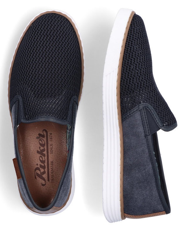 Rieker Slip-On Sneaker  Casual Slipper, Freizeitschuh mit gemustertem Innenfutter
