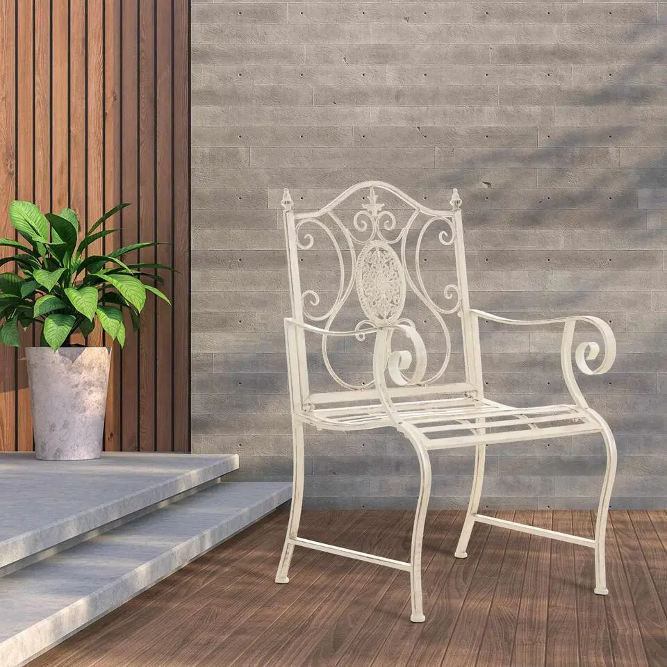 CLP Tuinstoel Punjab Metaal - antiek/creme